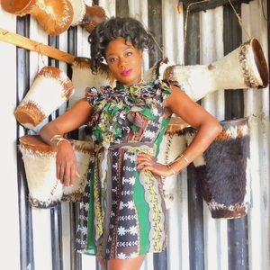 Multi Color African Ruffle Dress